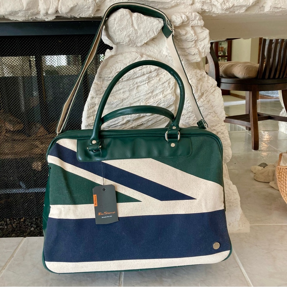 NWT Ben Sherman Union Jack heavy canvas weekend duffle bag